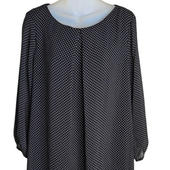 H&M Womens Polka Dot Dress Size 12 Zipper Closure Pleated Front Lined‎ Shift - Picture 3 of 8